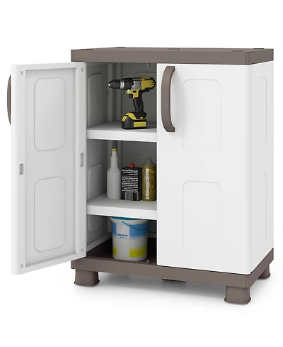 Costway Storage Cabinet, Freestanding Buffet Cabinet Sideboard with 2 Doors and Shelves