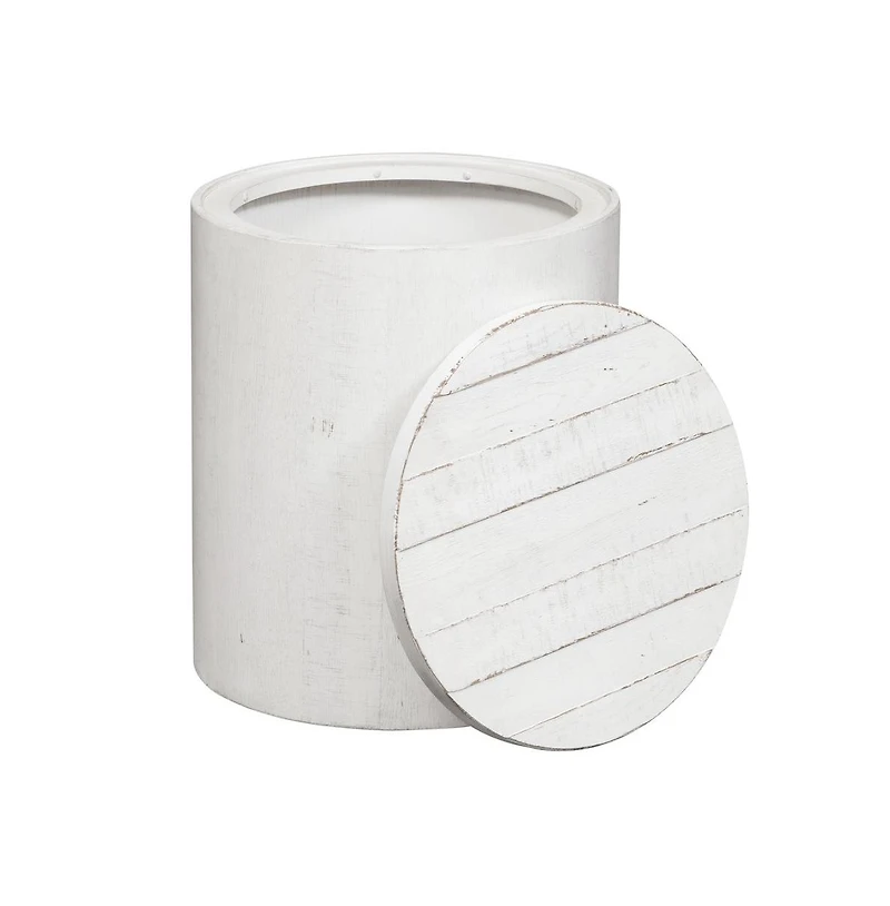 Liberty Furniture Industries, Inc. Modern Farmhouse Drum End Table in Flea Market with Heavy Distressing