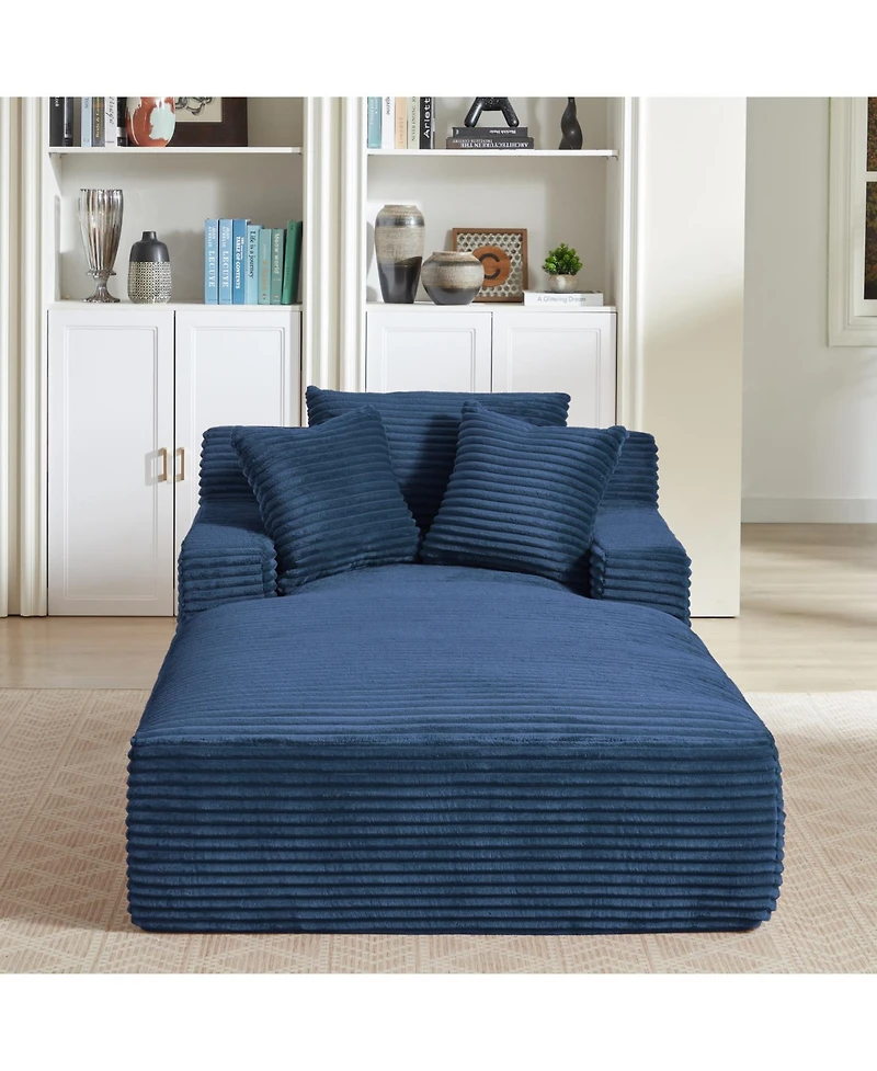 Streamdale Furniture Oversized Corduroy Chaise Lounge Sofa
