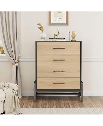 gaomon 4-Drawer Dresser for Bedroom Tall Freestanding Wooden Storage Chest