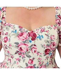 Smak Parlour Women's Plus Puff Sleeve Swing Dress