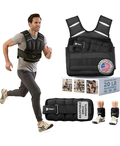 Lifepro 2-in-1 Adjustable Weighted Vest + Ankle Weights (15 & 20lbs)