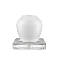 360 Lighting Jane Modern Double Gourd Table Lamps Set of 2 with Square Riser 26.5 Inches High Ceramic Drum Shade for Bedroom Living Room Bedside