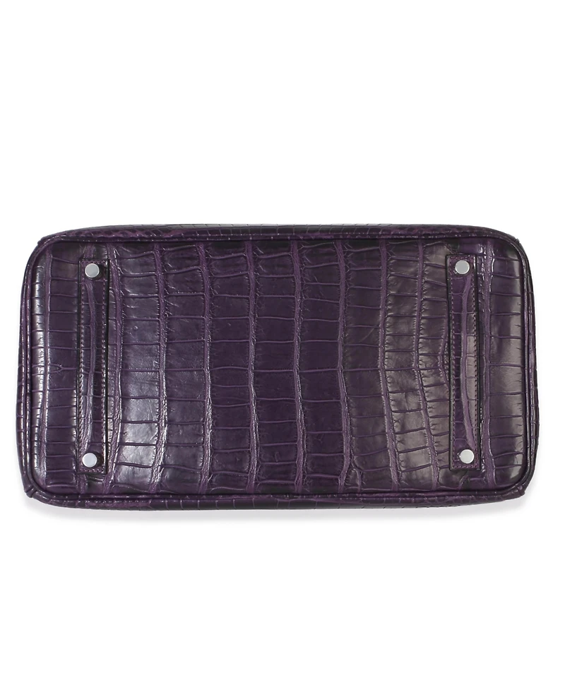 Pre-Owned HERMES Amethyst Matte Niloticus Crocodile Birkin 35 Phw