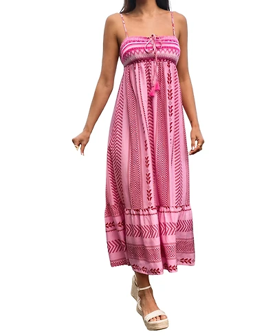 Cupshe Women's Beat of My Heart Ornate Maxi Beach Dress