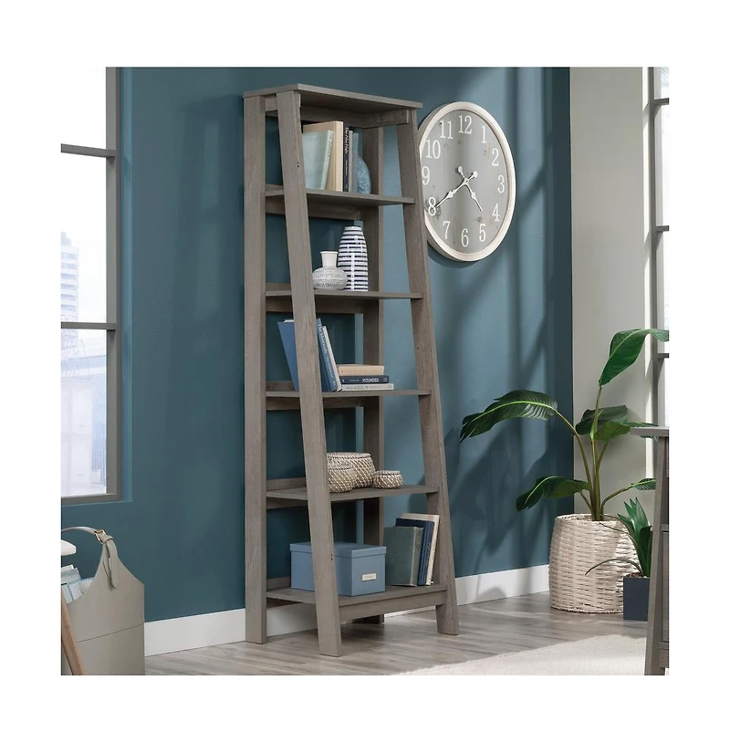 Sauder Trestle Open Shelving, Mystic Oak finish