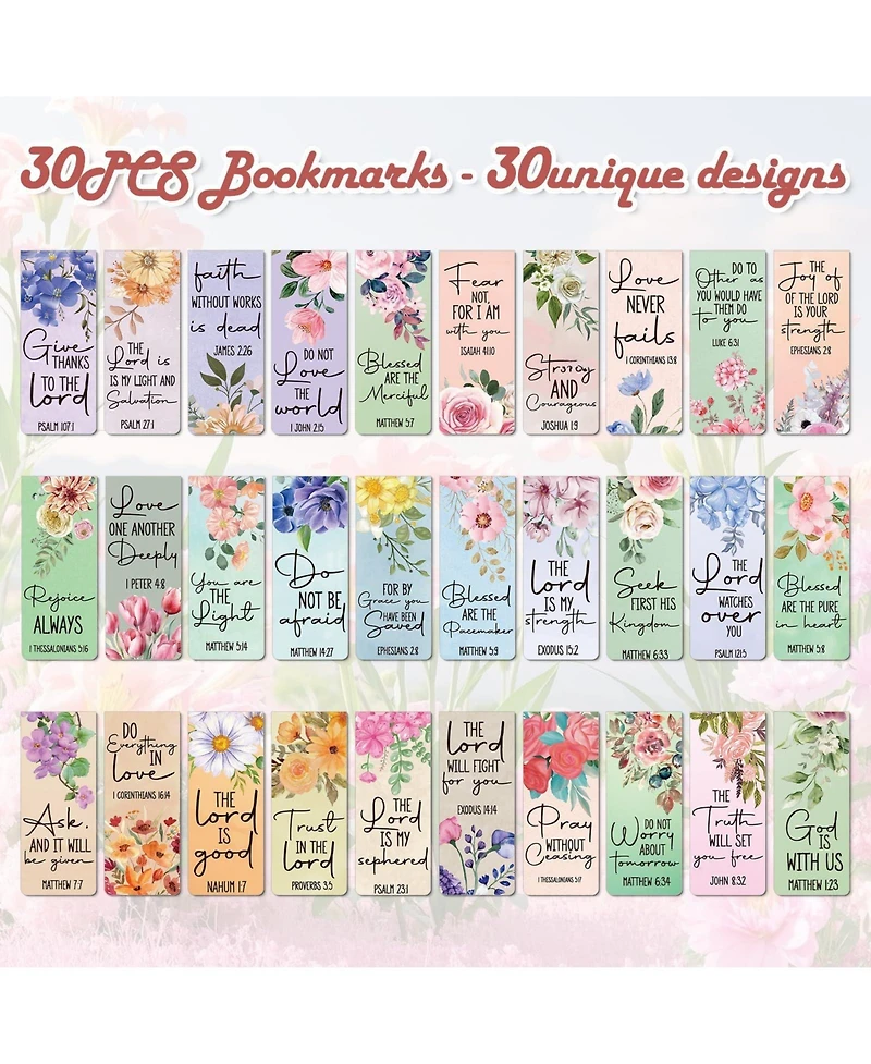 Gnuadz Verses Magnetic Bookmark Floral Religious Faith Bible