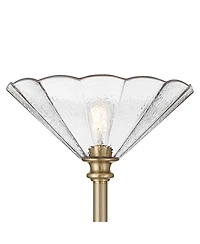 Regency Hill Harmony 72" High Antique Brass and Cast Glass Torchiere Floor Lamp