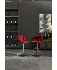 flynama Velvet Adjustable Swivel Bar Stools Set of 2, 300 Lbs Capacity