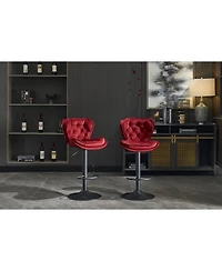 flynama Velvet Adjustable Swivel Bar Stools Set of 2, 300 Lbs Capacity