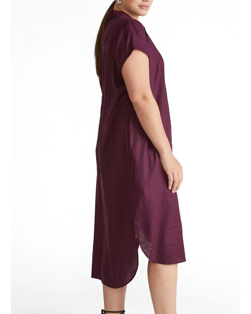 Universal Standard Plus Dune Linen Shirtdress