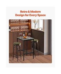 flynama 24" Compact Modern Metal and Wood Bar Table