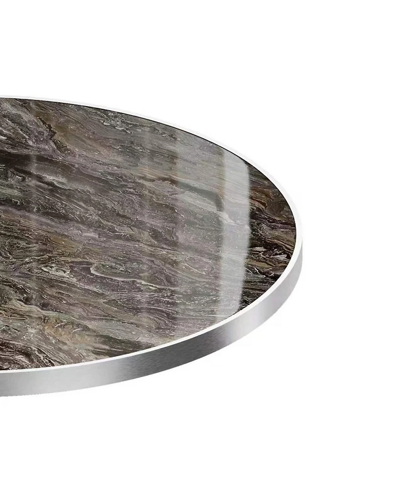 flynama 31.5" Square Sintered Stone Bistro Table - Faux Marble Outdoor Patio Table