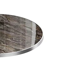 flynama 31.5" Square Sintered Stone Bistro Table - Faux Marble Outdoor Patio Table