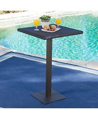 flynama 26" Square Rattan Bar Table