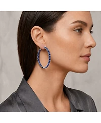 Simona Elegant Round Inside-Outside Cubic Zirconia Hoop Earrings.