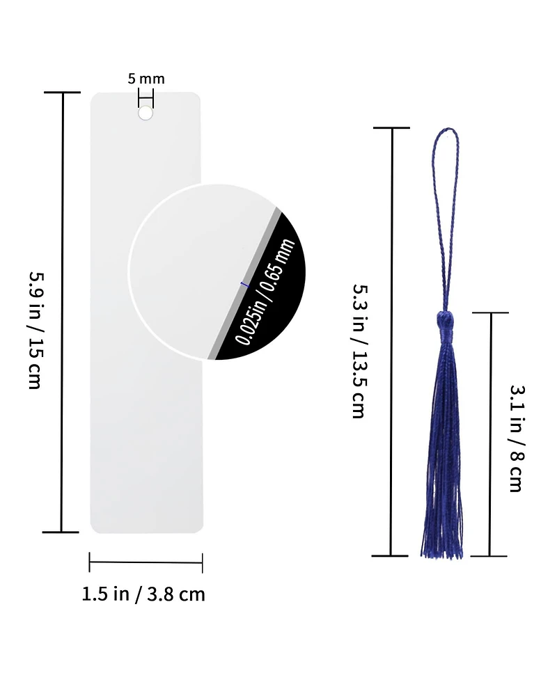 Gnuadz Sublimation Aluminum Metal Bookmarks Diy Tassels Crafts