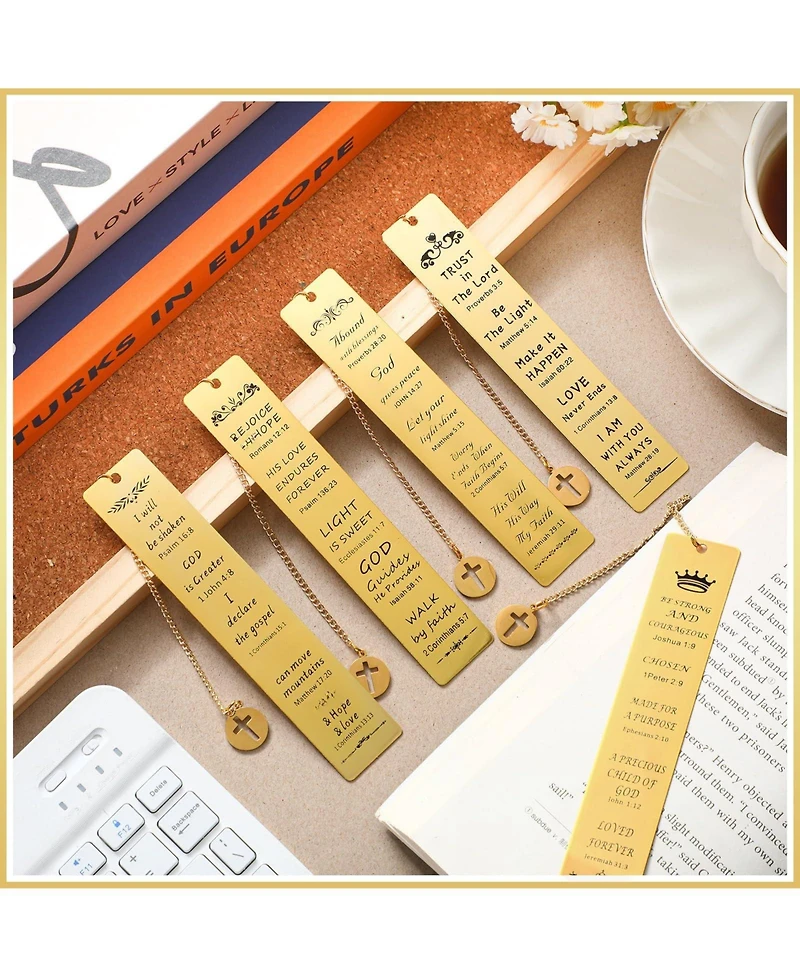Gnuadz Religious Metal Bookmark Cross Scripture Baptism Gift