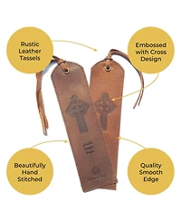 Gnuadz Leather Celtic Cross Bookmark Handmade Gift