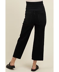 Pinkblush Maternity Raw Hem Cropped Wide Leg Jeans