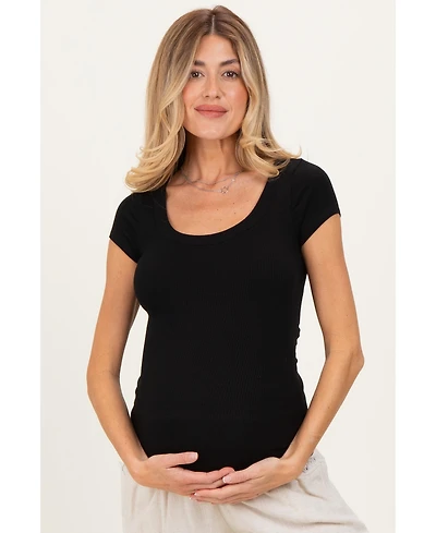Pinkblush Maternity Ribbed Rounded Square Neck Top