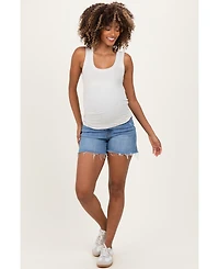 Pinkblush Maternity Heather Grey Ribbed Scoop Neck Tank Top