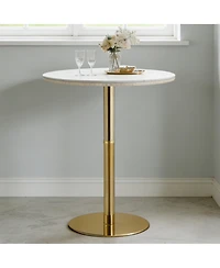 flynama 39.5" Rock Slab Bar Table with Gold Base