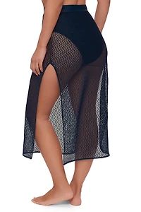 S3 Apparel Women's Side Slit Crochet Swimsuit Coverup Skirt