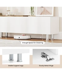 Gymax Tv Stand Modern Entertainment Center Tv Cabinet for TVs up to 80 Inches