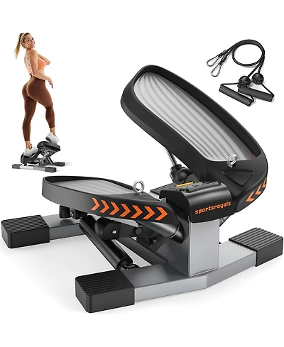 Fed Fitness Twist Stair Stepper Machine, Home Mini Step Trainer with Resistance Bands, 350lbs+ Capacity and Full Body Exercise