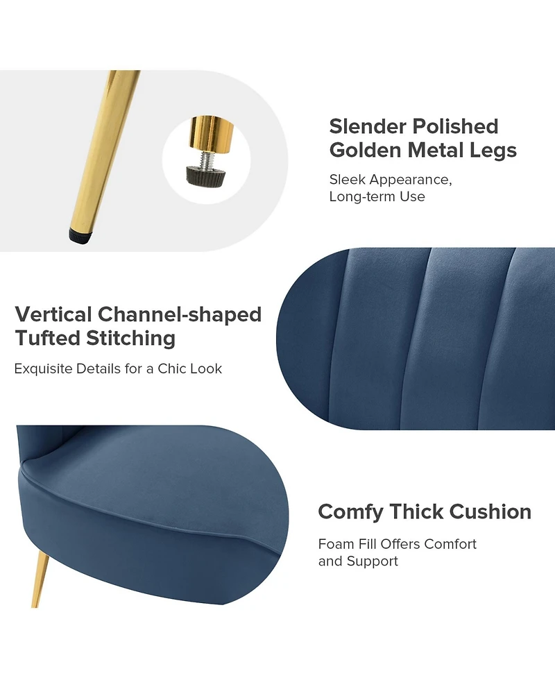 Hulala Home Hendrix Contemporary 50.2" Velvet Loveseat Sofa with Metal Legs