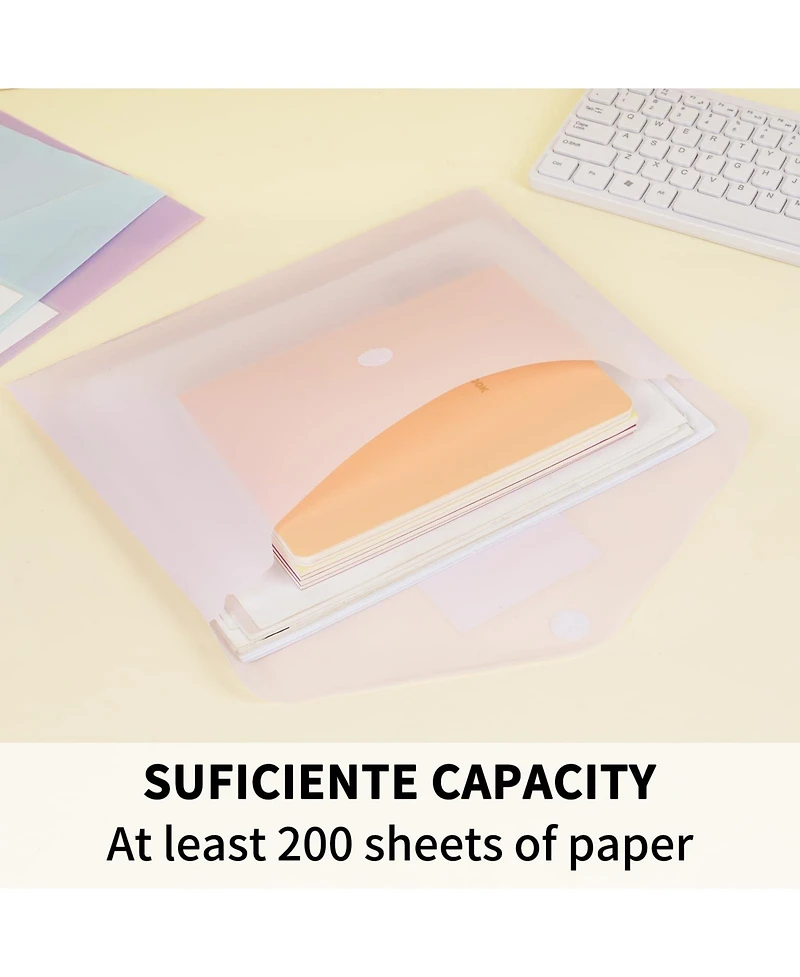 Gnuadz Plastic Envelopes File Folders Hook Loop Closure Label Pocket A4 School Office