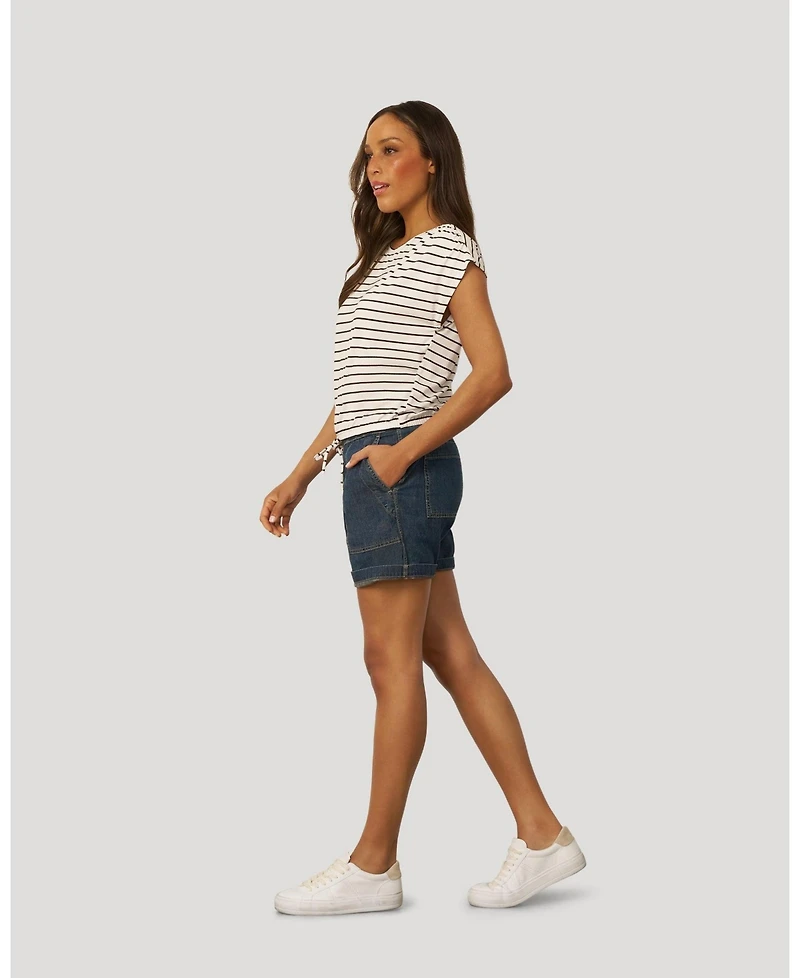 Cable & Gauge Women's Fine Stripe Tie Bottom Top
