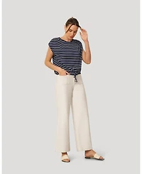 Cable & Gauge Women's Fine Stripe Tie Bottom Top