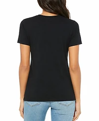 Blu Rock Women's Loose Fit Short Sleeve V-Neck Cotton Stretch Tees