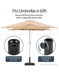 Best Choice Products Fillable Plastic Patio Umbrella Base Stand, Pole Holder w/ Adjustment Knob, Asscher Design