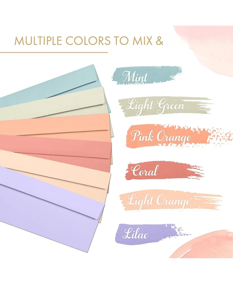 Gnuadz Business Envelopes 36-Pack Warm Pastel
