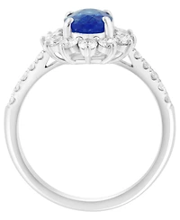 Effy Collection Sapphire (1-1/5 ct. t.w.) & Diamond (5/8 ct. t.w.) Ring in 14k White Gold