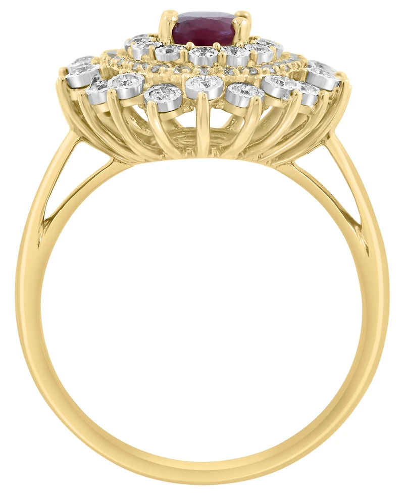 Effy Collection Ruby (1-1/10 ct. t.w.) & Diamond (3/8 ct. t.w.) Ring in 14k Yellow Gold