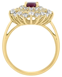 Effy Collection Ruby (1-1/10 ct. t.w.) & Diamond (3/8 ct. t.w.) Ring in 14k Yellow Gold