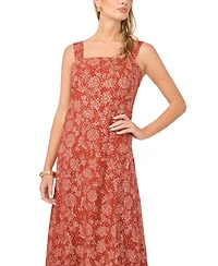 Vince Camuto Women's Square Neck Sleeveless Smock Back Dress