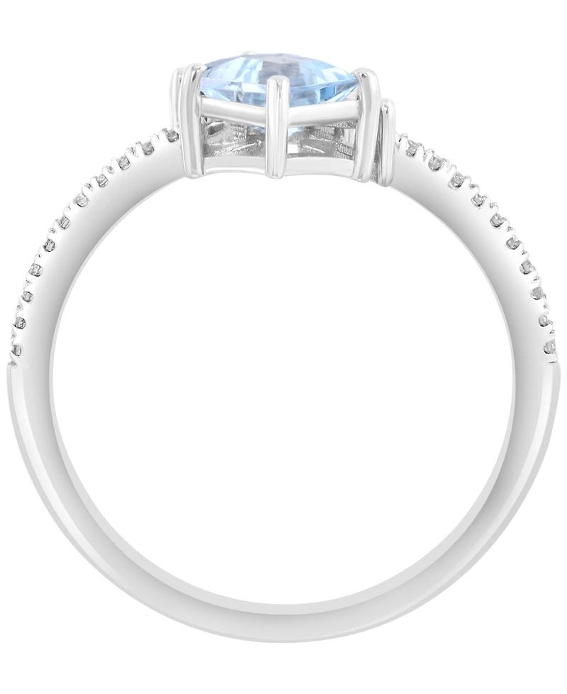 Effy Collection London Blue Topaz (1/4 ct. t.w.), Sky Blue Topaz (1/2 ct. t.w.) & Diamond (1/10 ct. t.w.) Ring in 14k White Gold