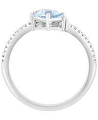 Effy Collection London Blue Topaz (1/4 ct. t.w.), Sky Blue Topaz (1/2 ct. t.w.) & Diamond (1/10 ct. t.w.) Ring in 14k White Gold