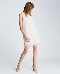 Kenneth Cole Women's Sleeveless Fringed Knit Mini Dress