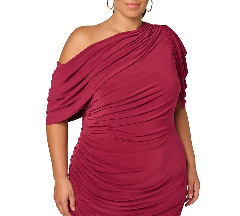 Adrianna Plus One-Shoulder Asymmetrical Dress