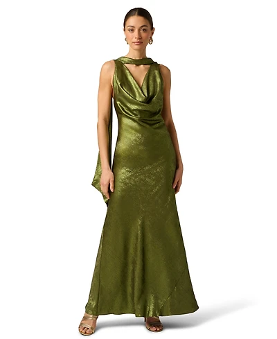 Adrianna Women's Sleeveless Cowl Neck Gown