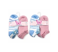 Rainbow Sugar Girls' 4-8.5 Low Cut Socks, 10-Pack
