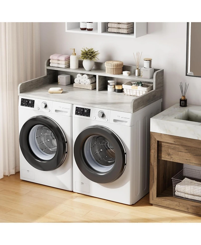 gaomon 2-Tier Washer Dryer Countertop, Shelf/Drawers Non-Slip Laundry Topper