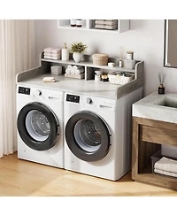 gaomon 2-Tier Washer Dryer Countertop, Shelf/Drawers Non-Slip Laundry Topper