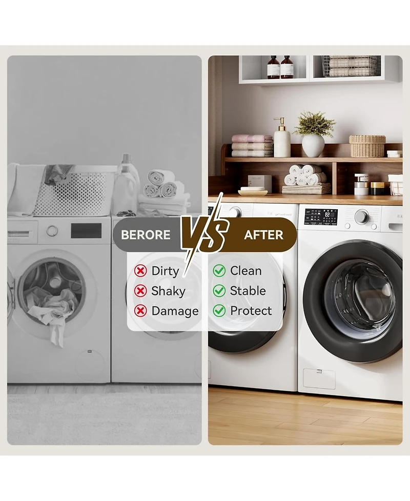 gaomon 2-Tier Washer Dryer Countertop, Shelf/Drawers Non-Slip Laundry Topper